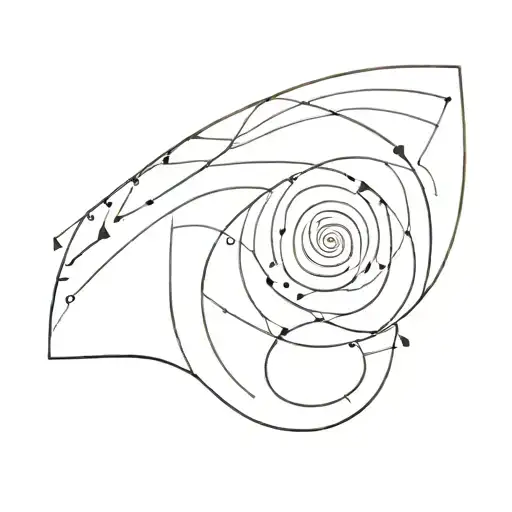 Fibonacci Spiral On Beach Sand