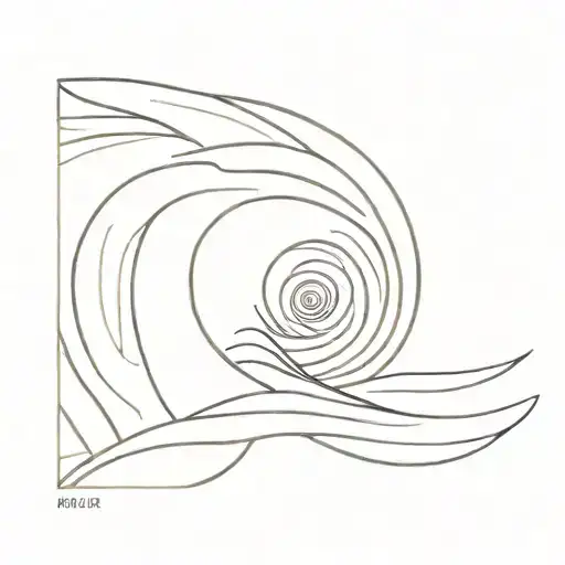 Simple Fibonacci Spiral On Beach Sand Dune