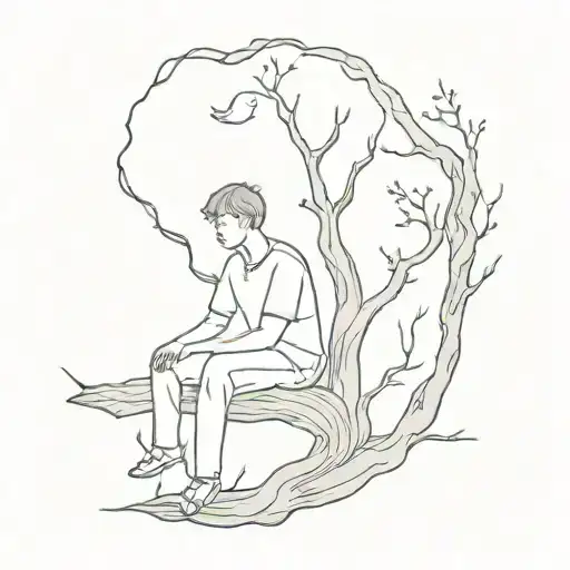 A Boy And A Ghost Sitting In A Tree