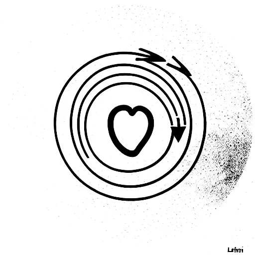 Heart And Mind Balance Inside Enso Circle