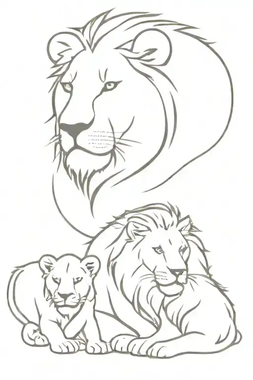 Realism Lion Family