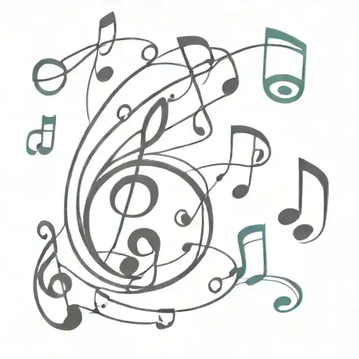 Music Notes Swirling