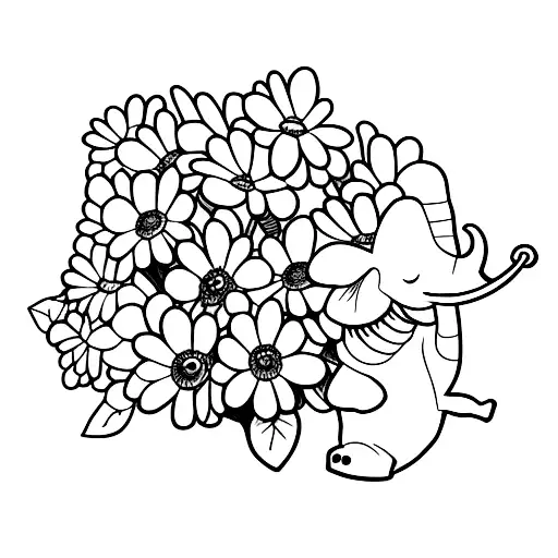 Elephant And Bird And Daisy