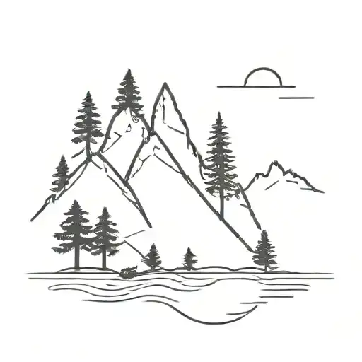 Fishing Outdoors Mountains Trees