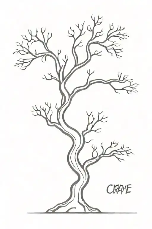 Curve Old Tree Growing