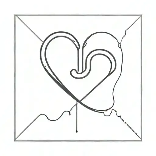 Heart Of Line Without Background That Contains The Letter J In Its Outline Forming The Heart