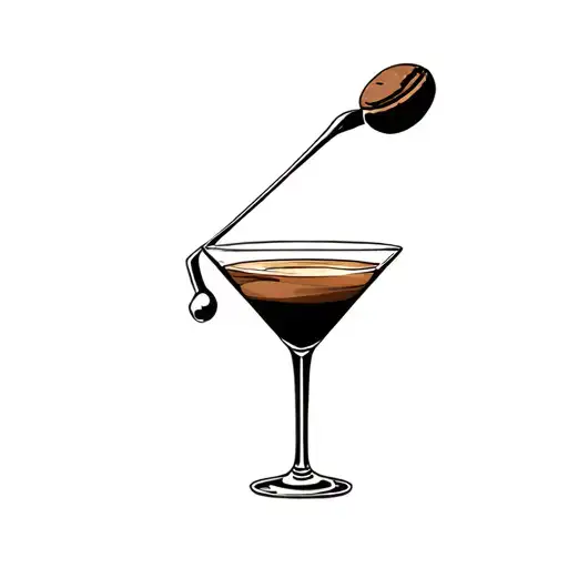 Golferstanding On Martini And Hitting Coffee Bean Off An Espresso Martini