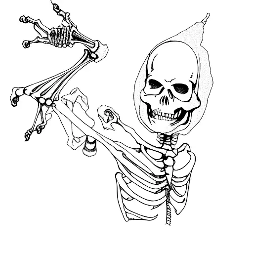 A Skeleton In A Hooded Robe