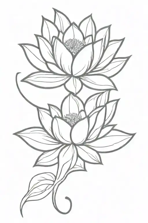Vertical Spine Tattoo With Lotus Flower