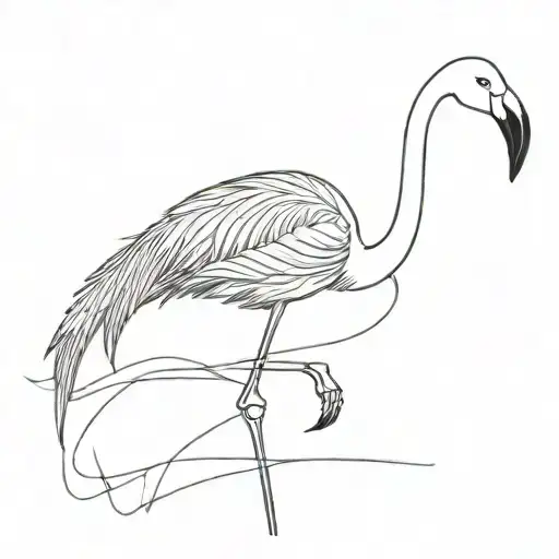 Flamingo Skeleton Looking