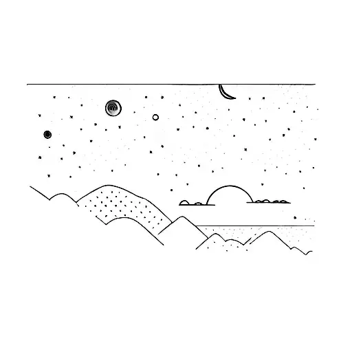 A Dark Night Sky With A Purple Sky