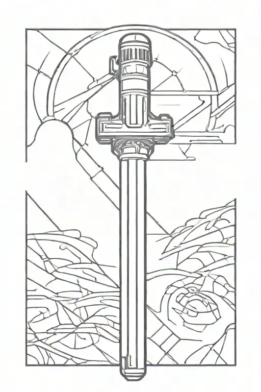 Abstract Lightsaber Hilt Facing Down Tilted