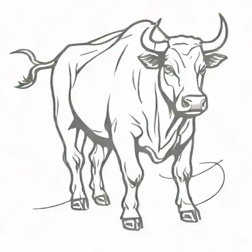A Bull Stock Market Sketch Style