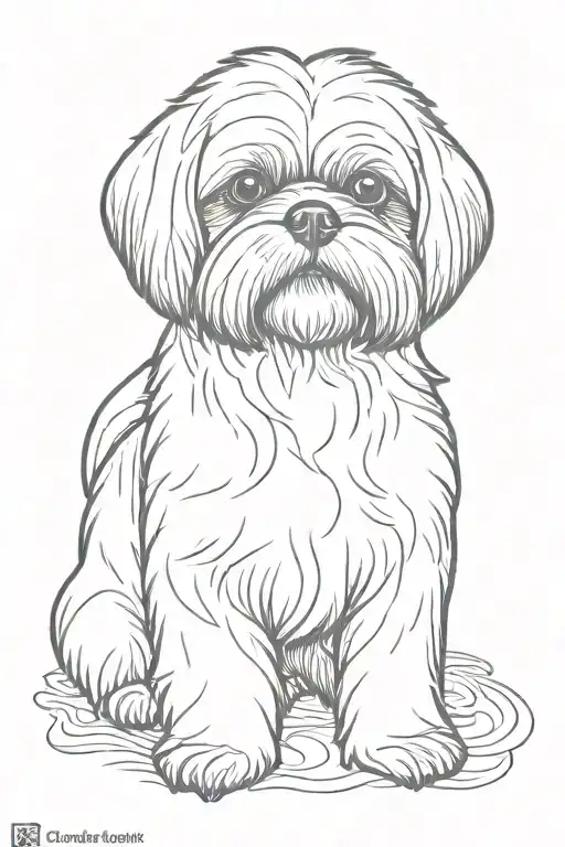 Shih Tzu Outline In Native