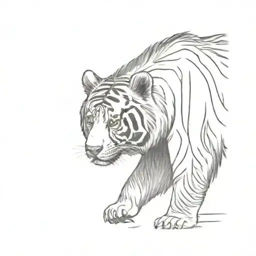 Asiatic Black Bear Standingu Against Tiger