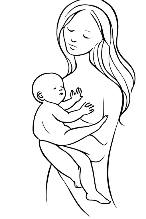 Mother Holding Baby Girl