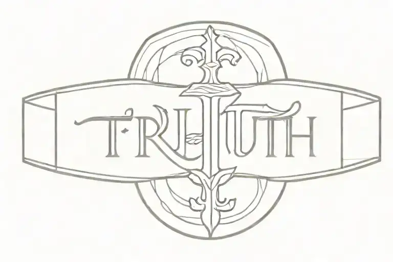 A Drawing Of A Knights Belt That Has The Word Truth In It