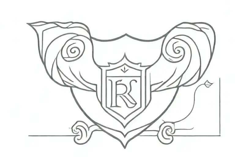 A Drawing Of A Knights Chest Plate That Has The Word Righteousness In It