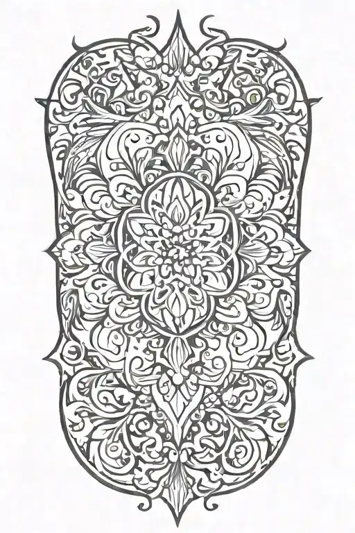 An Simple Delicated Ornamental Tattoo Design Featuring