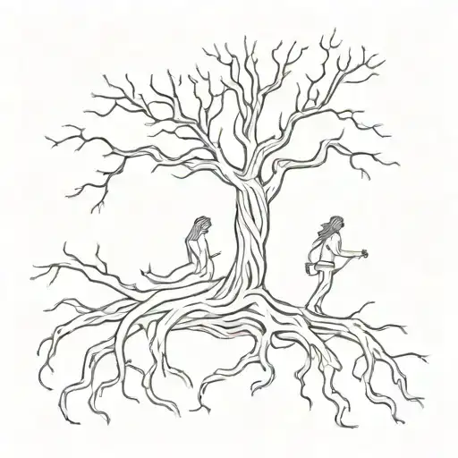 Tree Roots And Nobility Coming Out Of Women