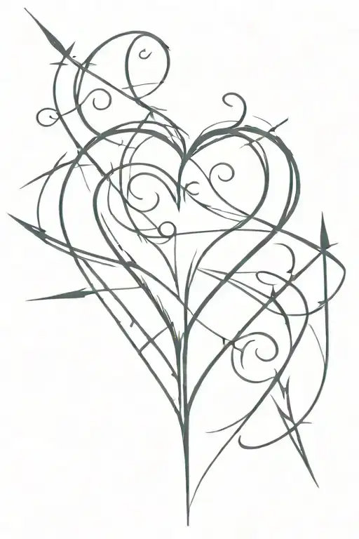 The Word Angle In A Heart With Barbed Wair