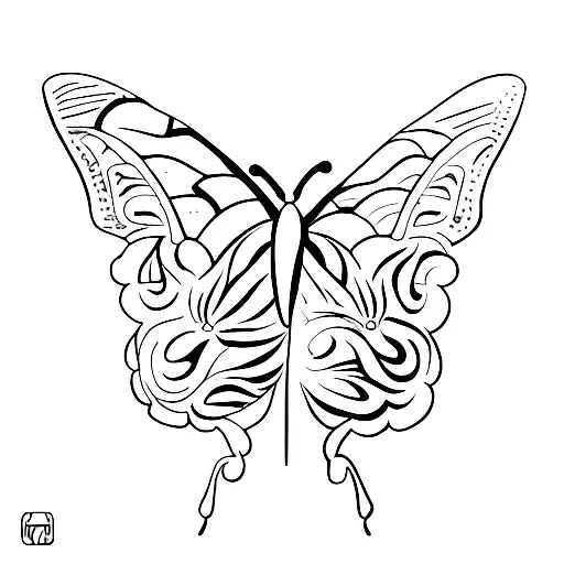 A Dinosaur And A Butterfly