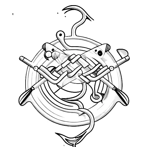 2 Fishing Hooks To Form A W