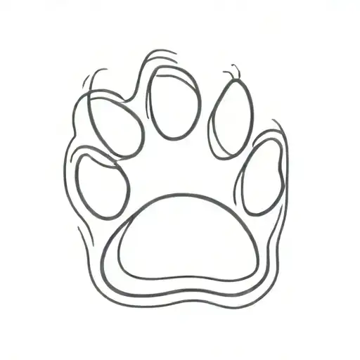 Cat Paw Print With B Letters