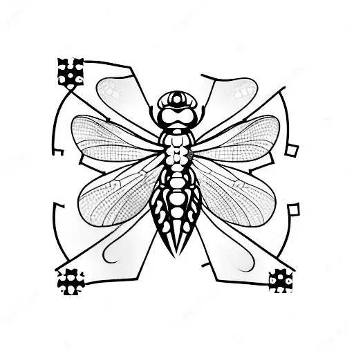 Dragonfly With Puzzle Pieces For Guy