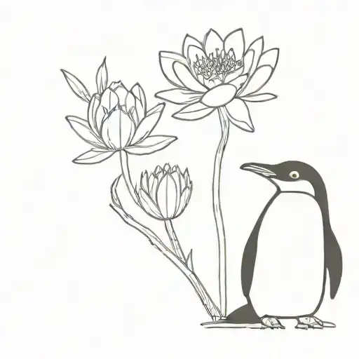 Water Lily And Penguin Wearing
