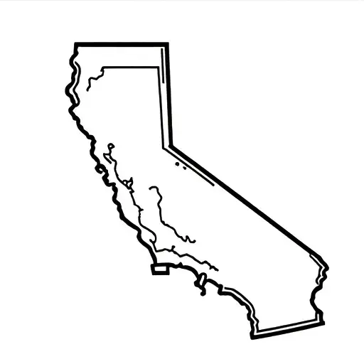 Simple Stencil Outline Of California Layered Over Simple Stencil Outline Of Peru