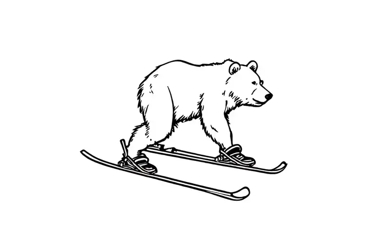 Bear On Skis