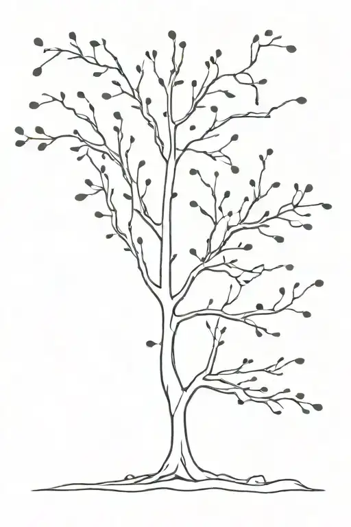 Tree With Dots For Leaves Growing