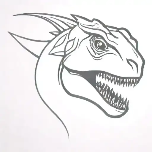 Dinosaur Wearing Mask Split In Half