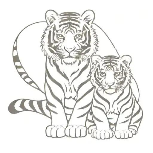 A Tiger And Her Cub