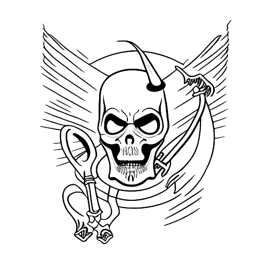 Grim Reaper Making V Sign