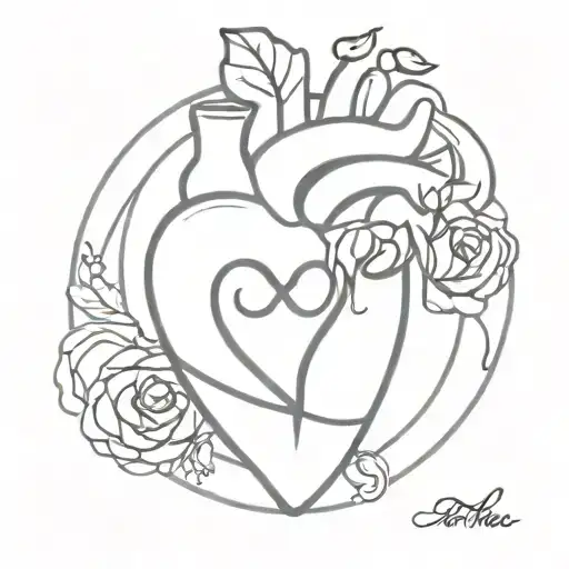 Female Gender Symbol And Anatomical Heart