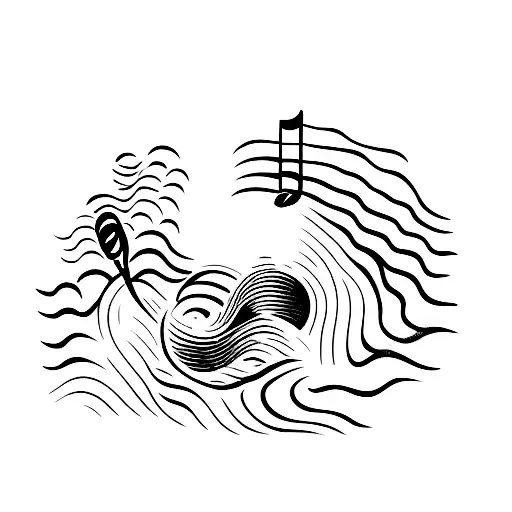Music Waves Behind A Montain