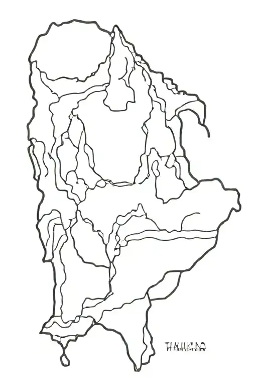 Thailand Minimal Line Art