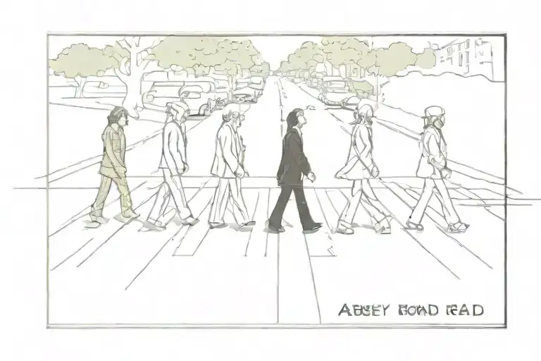 Abbey Road Outline All Connected By A Line