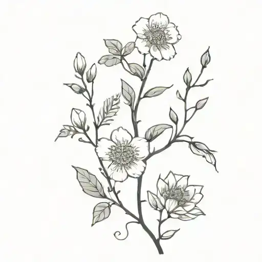 Flowers And Plant Branches