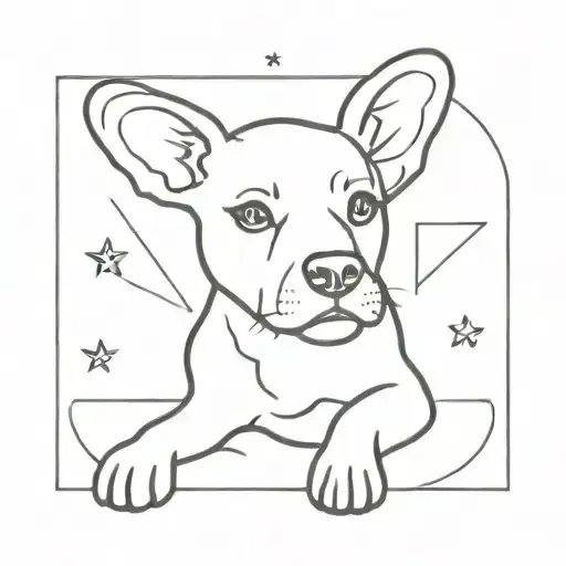 Line Art Dog And The Word Honey