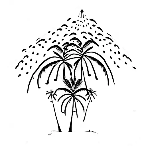 Beach Bum Relaxing On A Hammock Between Two Palm Trees