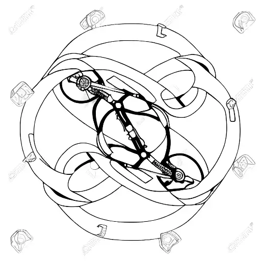 Infinity Symbol With Bike In One End And Plane In Other End