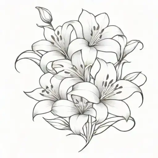 Elegant Lily And Rose Flowers Intertwined With Long Stems