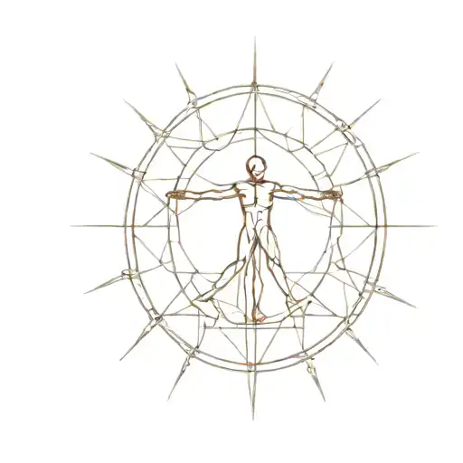 Vitruvian Man Inside Sun