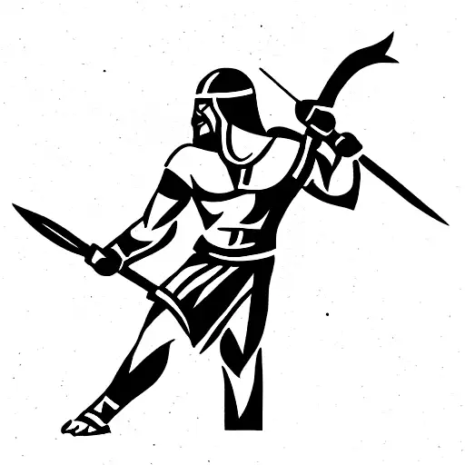 Spartan With Spear In Hand
