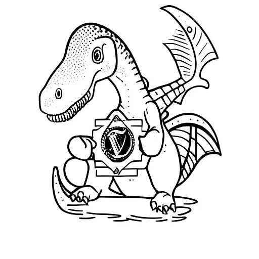 Dinosaur Holding Little Guinness Harp