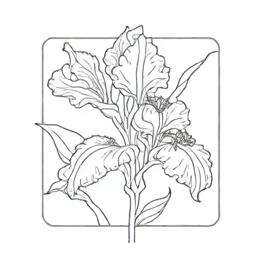 Single Iris With Stem