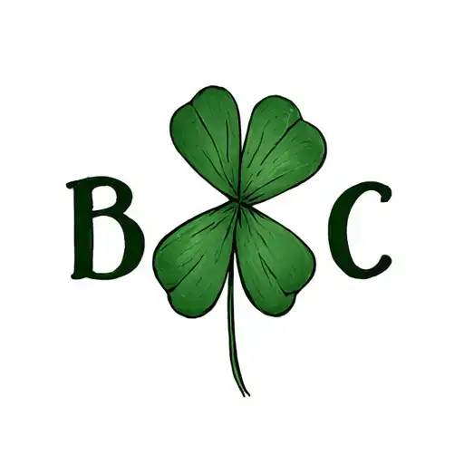 A Tattoo That Is A Three Leaf Clover With Each Clover Representing A Letter B E And C